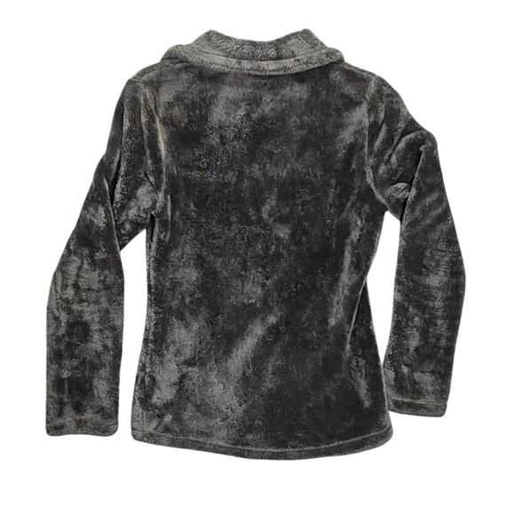 32 Degrees Heat Sweater Womens Size XS Charcoal Fleece Dark Full Zip Plush - Picture 2 of 9